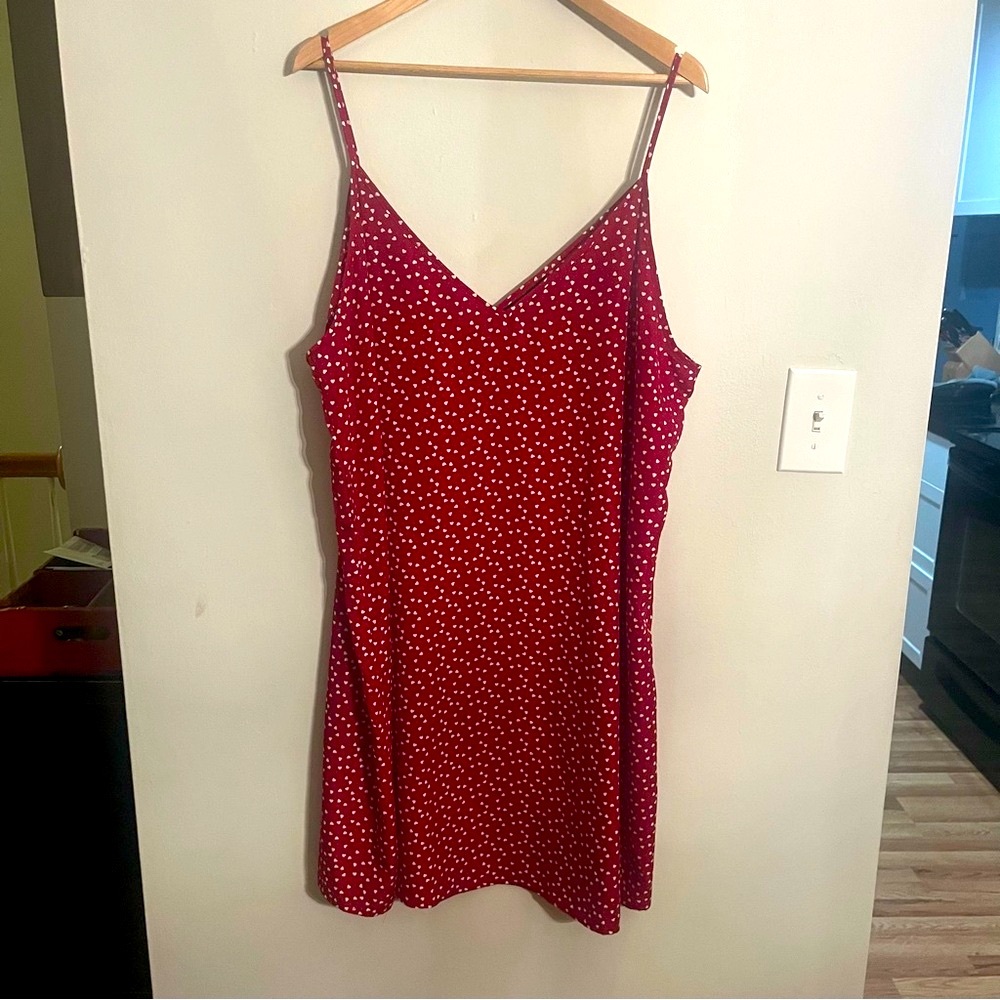 SHEIN Red Heart-Shaped Polka Dot Dress, Sz 3x